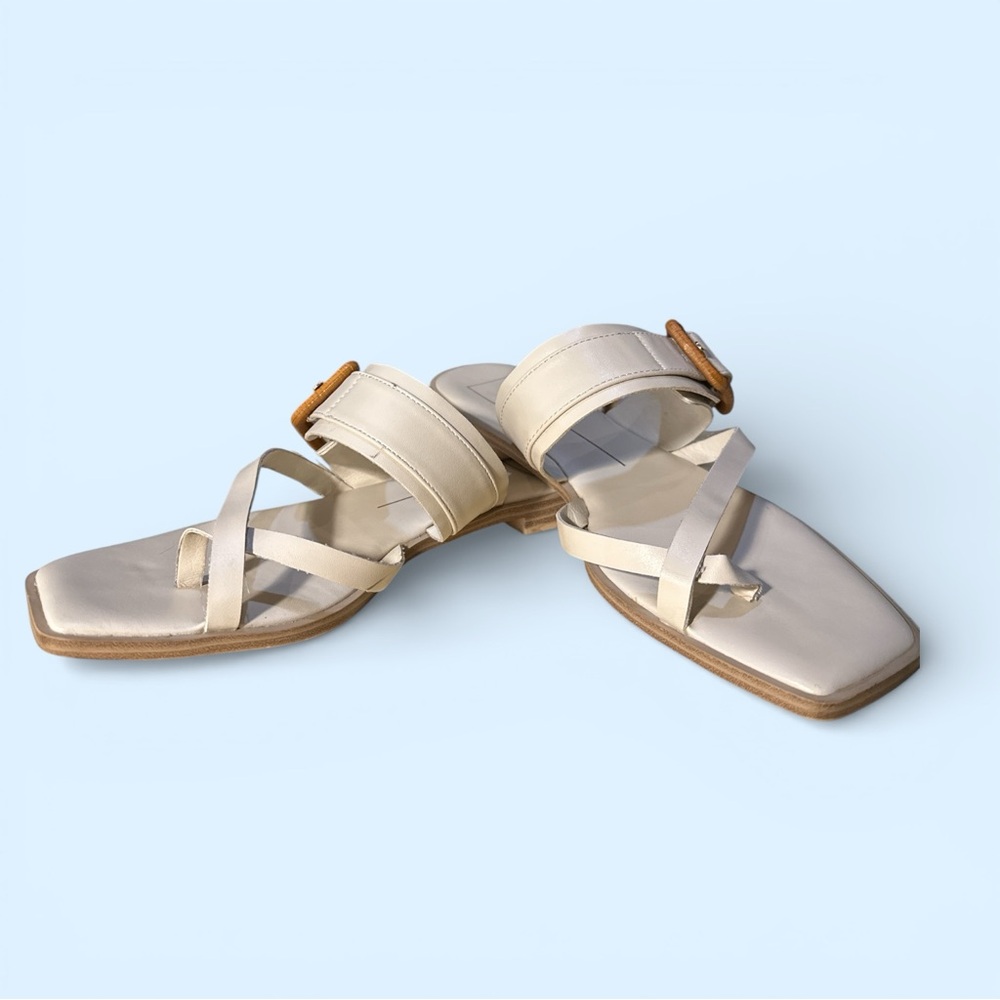 Dolce Vita Ivory Buckle Thong Slide Sandals Size 9 - Picture 6 of 8